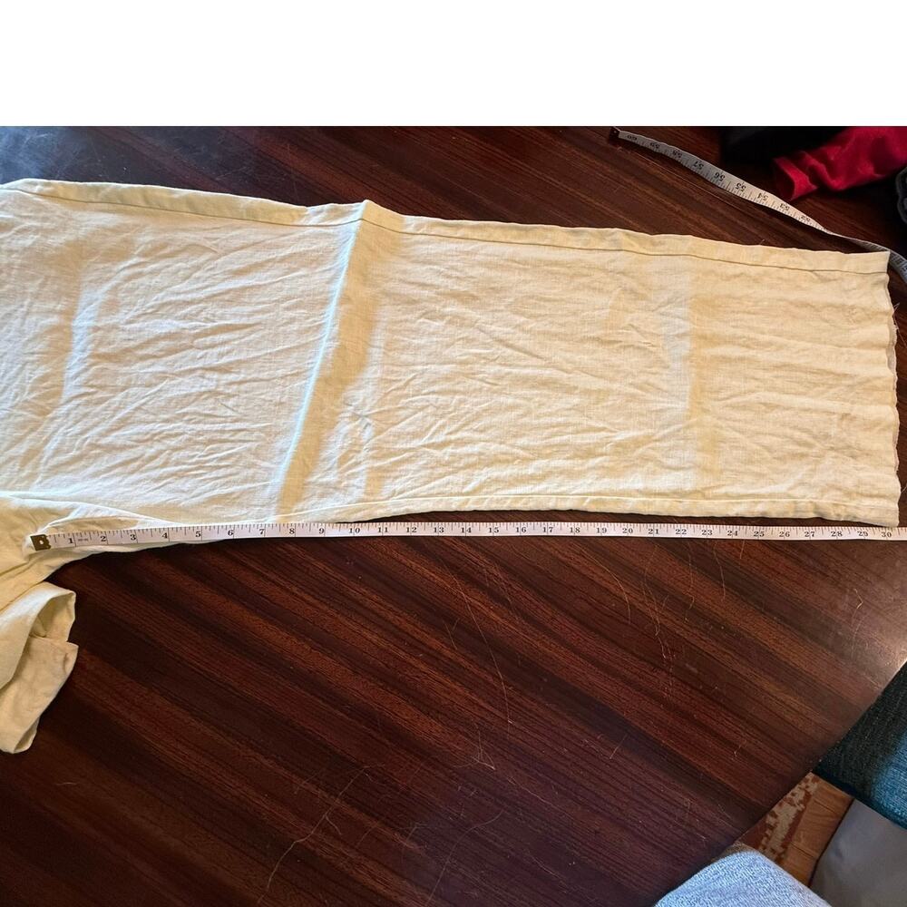 Mango Butter Yellow 100% Linen Elastic Drawstring Waist Straight Leg Pants XXL - Picture 9 of 10